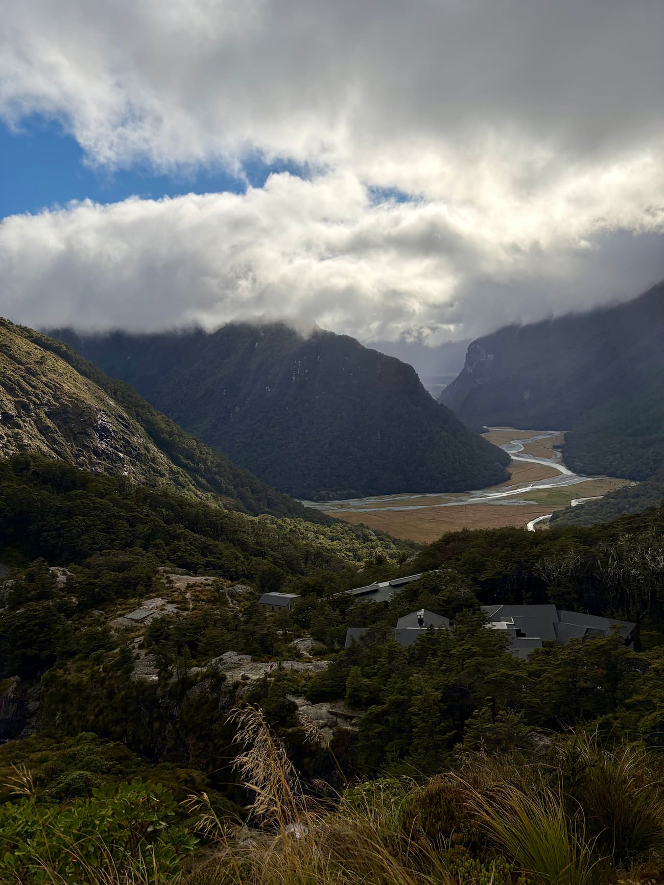 Deep silty blue water at Forge Flat along the Routeburn Track